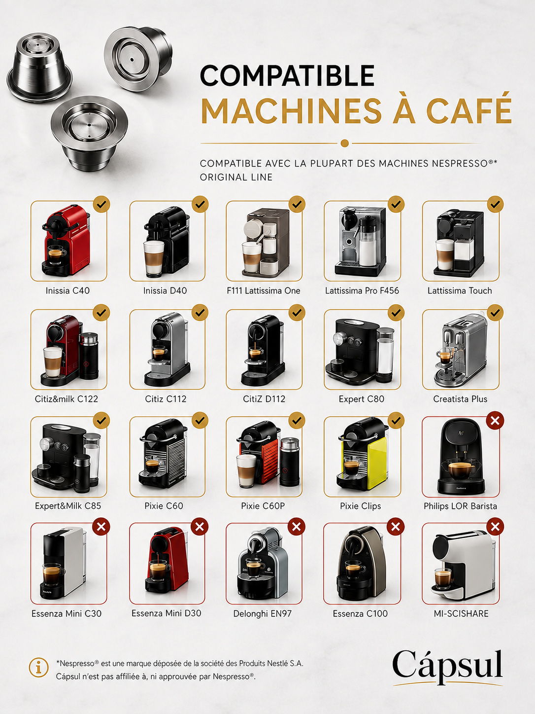 Capsule Réutilisable Nespresso — Inox  | Cápsul®